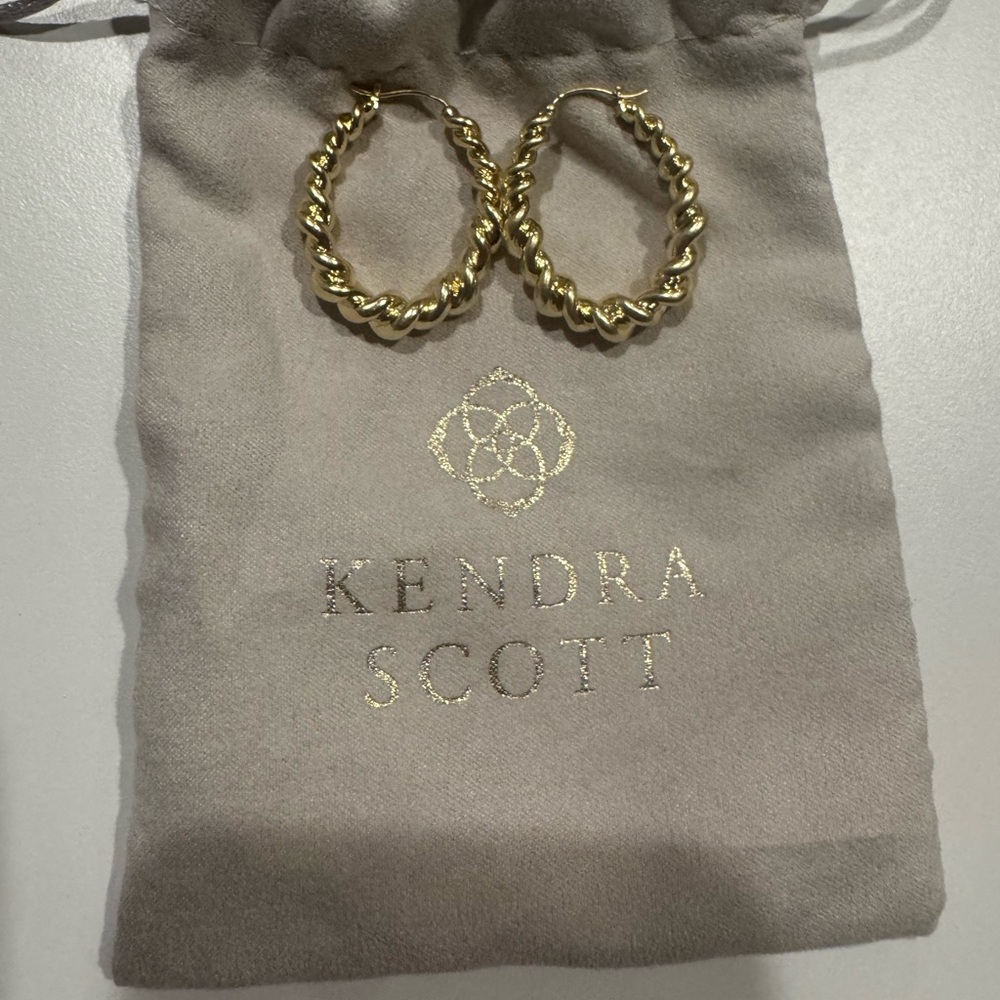 Kendra Scott Gold Braided Hoop Earrings